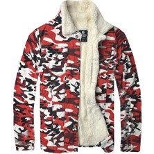 Alaska The Last Frontier R.lion çocuk Kürklü Kot Mont Premium Denim kırmızı Kamufulaj