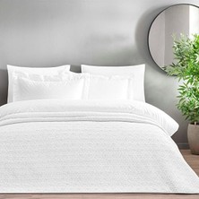 Daisy Home Taç Eleanor Yatak Örtülü Çift Kişilik Nevresim Seti Beyaz