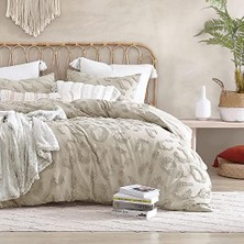 Daisy Home %100 Pamuk 3 Parça Yorgan ve Kırlent Seti, Kadife Leopar, Tam/kraliçe