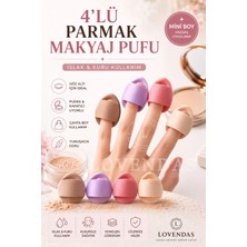 4 Adet Parmak Makyaj Süngeri - Islak ve Kuru Kullanım - Mini Puf Sünger