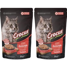 Teknocan Crocus Pouch Yetişkin Kedi Somonlu Jöleli 85G, 856-002 2li Paket