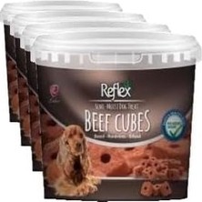 Teknocan Reflex Biftekli Yarı Yumuşak Küp Köpek Ödül Maması 500GR (4 Paketi)