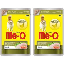 Teknocan Me-O Tavuk ile Pirinç ve Yengeçli, 80 gr 2li Paket