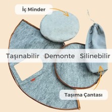 Teknocan Kedi Evi Köpek Çadırı Katlanabilir Taşınabilir Demonte Kolay Kurulum Şık Dizayn Yaz Kış Isı Yalıtımı Minder ve Çantalı Pet Hayvan Genel Kullanım Large Boy 50X50X60 cm Gri