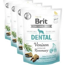 Teknocan Brit Care Functional Snack, Dişler ve Diş Etlerini Korumak Için, Tahılsız, Geyik Etli ve Biberiyeli, Fonksiyonel Yetişkin Köpek Ödülü, 150 G (4 Paketi)