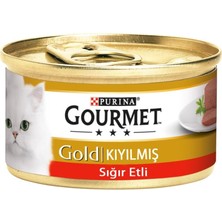 Teknocan Kıyılmış Sığır Etli Yaş Kedi Maması (24 x 85 Gr)