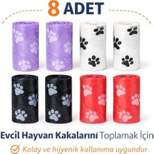 Teknocan 8 Adet Evcil Hayvan Kaka Poşeti Rulosu,dayanıklı, Sızdırmaz, Kolay Koparılabilir Köpek Dışkı Toplama Poşeti,hijyenik Kullanım, Kalın Malzeme, Kokuyu Hapseder(Mor, Beyaz, Siyah, Kırmızı)