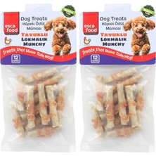 Teknocan Esca Tavuklu Lokmalık Munchy 6 Santimetre 12'li Köpek Ödül Maması 2li Paket