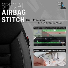 Teknocan Limited Ortopedik Ekstra Destekli Oto Koltuk Kılıfı Tam Set (Siyah-Gri)