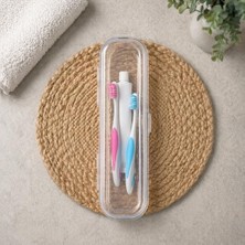 Teknocan Kilitli Seyahat Kutusu Şeffaf Organizer – Diş Fırçalık, Çatal Kaşıklık, Çok Amaçlı Saklama Kutusu, Valiz Içi Düzenleyici, Taşınabilir Hijyenik Kap, 23X6X4 cm (Diş Fırçalık)