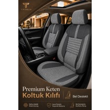 Trobus Suzuki Vitara 2015+ Uyumlu Apex Linen Bel Destekli Keten Füme Siyah Koltuk Kılıfı