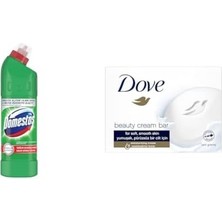 Teknocan Domestos Yoğun Kıvamlı Çamaşır Suyu Maksimum Hijyen Dağ Esintisi, 750 Ml(6) Dove Beauty Cream Bar Katı Güzellik Sabunu Original Nemledirici Etkili, 90 G(1)