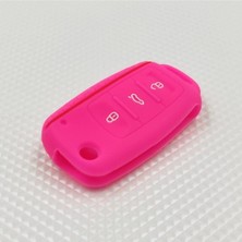 Teknocan Ile Uyumlu Pembe Silikon Anahtar Kılıfı Silikon 3 Tuş. 3 Buton