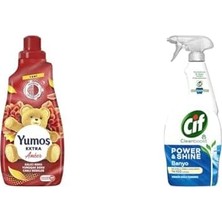 Teknocan Yumoş Konsantre Çamaşır Yumuşatıcısı 1440 Ml(1) Cif Power Cleanboost Sprey Temizleyici Banyo Için Temizleyici ve Kireç Çözücü 750 Ml(3)