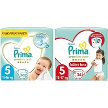 Teknocan Bebek Bezi Premium Care 5 Beden 108 Adet Junior Aylık Fırsat Paketi & Külot Bebek Bezi Premium Care 5 Beden 34 Adet Junior Ikiz Paket