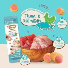 Teknocan Yummie Bites Yumuşak Çiğnenebilir Kedi Ödülü Tavuk ve Mavi Yüzgeçli Orkinos Aromalı