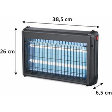 Teknocan Elektrikli Sinek Öldürücü Cihaz 2X10W Uv Lambalı - 20 M² Etkili Sivrisinek ve Haşere Öldürücü Cız Makinesi - Kimyasalsız Hijyenik Çözüm - 38X26 cm (2X10 Watt | 20 M² Etkili)