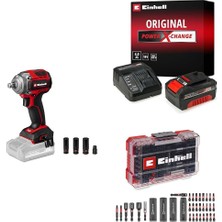Teknocan Tp-Cw 18/350-C Li Bl - Solo, Kömürsüz Akülü Darbeli Somun Sıkma + 18V 4,0 Ah Pxc Starter Kit, Akü ve Şarj Cihazı + ve Lokma Uç Seti 35 Parça, M- Kutu