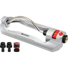 Teknocan Eden 94115 Çim ve Bahçe Için Metal 2 Yönlü Salınımlı Yağmurlama Sistemi, Hızlı Bağlantı Başlangıç Seti, 20 Pirinç Nozul, 4.300 Metrekareye Kadar Kapak