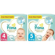Teknocan Bebek Bezi Premium Care 4 Beden 126 Adet Maxi Aylık Fırsat Paketi & Bebek Bezi Premium Care 5 Beden 108 Adet Junior Aylık Fırsat Paketi