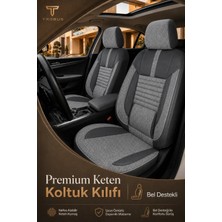 Trobus Ford Kuga 2008-2012 Uyumlu Apex Linen Bel Destekli Keten Füme Siyah Koltuk Kılıfı
