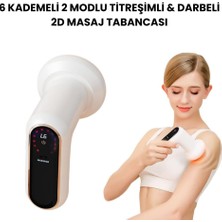 Teknocan Titreşimli & Darbeli 6 Kademeli 2 Modlu 2d Masaj Aleti, 5 Değiştirilebilir Başlık, Şarjlı ve Kablosuz, Tüm Vücut