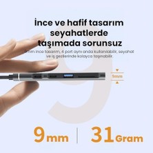 Teknocan Dm CHB025 Usb-A ve Type-C Girişli 2*type-C 1*usb-A Sd Micro Sd Tf Kart Okuyucu Çoklayıcı Dönüştürücü