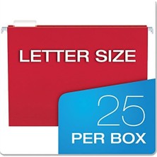 Teknocan Geri Dönüşümlü Askılı Klasörler, Mektup Boyutu, Kırmızı, 1/5 Kesim, 25/bx (81608)
