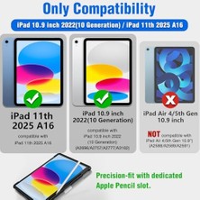 Teknocan iPad A16 11./ipad Için 10. Nesil Klavyeli Kılıf 10.9 Inç, Slayt Kamera Kapağı, iPad 10. Nesil Için 7 Renkli Arkadan Aydınlatmalı Çıkarılabilir Stand Klavye, Çoklu Dokunmatik Izleme Dörtgeni