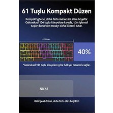 Teknocan 61 Tuş Mekanik Gaming Klavye Kablolu Red Switch Hot-Swap Rgb Aydınlatmalı Kompakt 60% Düzen Type-C USB N-Key Rollover Oyuncu Klavyesi Windows Uyumlu | Ajazz NK61 (Siyah - NK61)