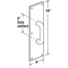 Teknocan Ürünler J 4640 Kapı Pull Plaka ile Yuvarlak Sap, 4-Inç x 40,6 Cm, Saten Alüminyum