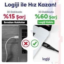 Teknocan 100W Type-C To Type-C Dijital LED Ekranlı Göstergeli Hızlı Şarj Kablosu E-Mark Çipli, Dayanıklı Örgülü, 1.2m, Usb-C Pd 3.0, 15 16,17 Telefon, Tablet ile Uyumlu