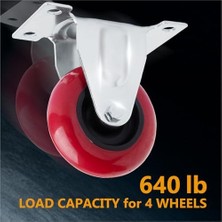 Teknocan Powertec Sabit Tekerlek, 7.5 cm Çap, 295 kg Yük Kapasitesi, Sert Kauçuk, Mobilya ve Tezgah Için