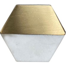 Teknocan Çap 35MM x 40MM Beyaz Mat Sarı Kulp/doğal Taş