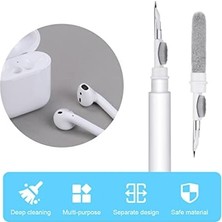 Teknocan Temizleme Kiti, Süngerli 3'ü 1 Arada Airpod Temizleyici Kalem, Kablosuz Kulaklıklar Temiz Kalem, Toz Giderme Kulaklıkları Cep Telefonu Için Çok Fonksiyonlu Kulaklık Temizleme Kiti -