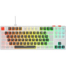 Teknocan Yoru Tkl Gri/beyaz Type-C Bağlantılı Outemu Red Swich Q Mekanik Gaming Oyuncu Klavye Rgb