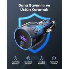 Teknocan 63W 2 Portlu Araç Içi Şarj Cihazı Çakmaklık Adaptörü, 35023