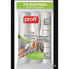 Teknocan Proff Tüy ve Toz Toplayıcı Rulo Seti (3 Adet x 50 Yaprak) - Kıyafet, Koltuk ve Evcil Hayvan Için Yapışkanlı Rulo