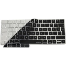 Teknocan Keyboard 2 Uyumlu A1644 Klavye Koruyucu – Türkçe Q Silikon Kapak – Ultra Ince 0,3mm – Toz, Sıvı & Kir Koruma – Şeffaf/siyah