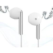 Teknocan Heartz K103 3.5mm Girişli Metal Yüksek Ses Sporcu Kulak Içi Beyaz Kulaklık Beyaz
