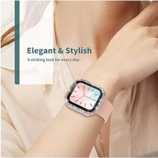 Teknocan - ile Uyumlu 42MM 1/2/3 (11/10NESIL Değildir) Ekran Koruyuculu Tek Sıra Kenar Taşlı Sert Pc Kasa Koru