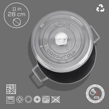 Teknocan Metal Premium Serisi - Döküm Yuvarlak Tencere, 28 Cm, Majolik Gri
