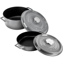 Teknocan Metal Premium Serisi Döküm 28 cm Seti, Majolik Gri