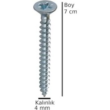 Teknocan Sunta Ahşap Ağaç Tahta Vidası Yıldız Uçlu Vida 30 Adet Boy 7 cm Kalınlık 4 mm
