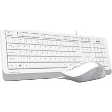Teknocan A4TECH F1010 Q USB Türkçe Fn-Multimedya Klavye+Optik 1600DPI Beyaz Mouse Set