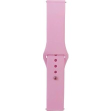 Teknocan (4800) Pembe Band Serisi 20MM Klasik Kordon Silikon Strap Kayış-Pembe Gear S2 ile Uyumlu