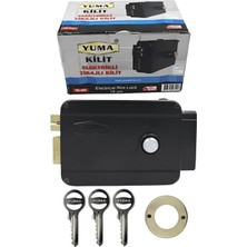 Teknocan Elektrikli Trajlı Kilit, Otomatik Demir Kapı Kilidi, Model YM-609, 3 Anahtarlı, 14CM