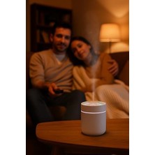 Teknocan LED Işıklı Mini Aroma Difüzör Beyaz USB Hava Nemlendirici Sessiz Çalışan Taşınabilir Nem Makinesi Masaüstü Oda Ofis Araç Için Uygun Otomatik Kapanma Özellikli
