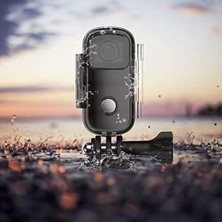 Teknocan C100+ 4K UHD Mini Aksiyon Kamerası 4K 30FPS 15MP Küçük ve Taşınabilir 115 º Görüş Açısı Koruyucu Kasa Ile 30 Metreye Kadar Dalış Wifi 2.4 Ghz Spor Amaçlı Kullanım Siyah