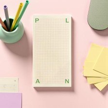 Teknocan Masaüstü Planlayıcı | Kopar-At Kareli Not Kağıdı Not Defteri | 150 Yaprak, 90 gr Ivory Kağıt | Uzun Form Planlayıcı – 226X118 mm (Plan)